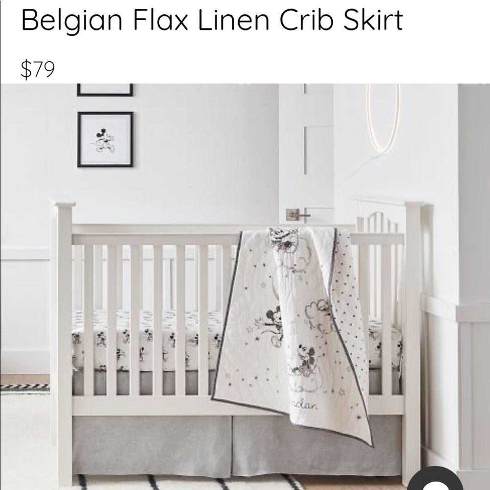 Pottery Barn Kids Crib Bedding Set - White and Gray